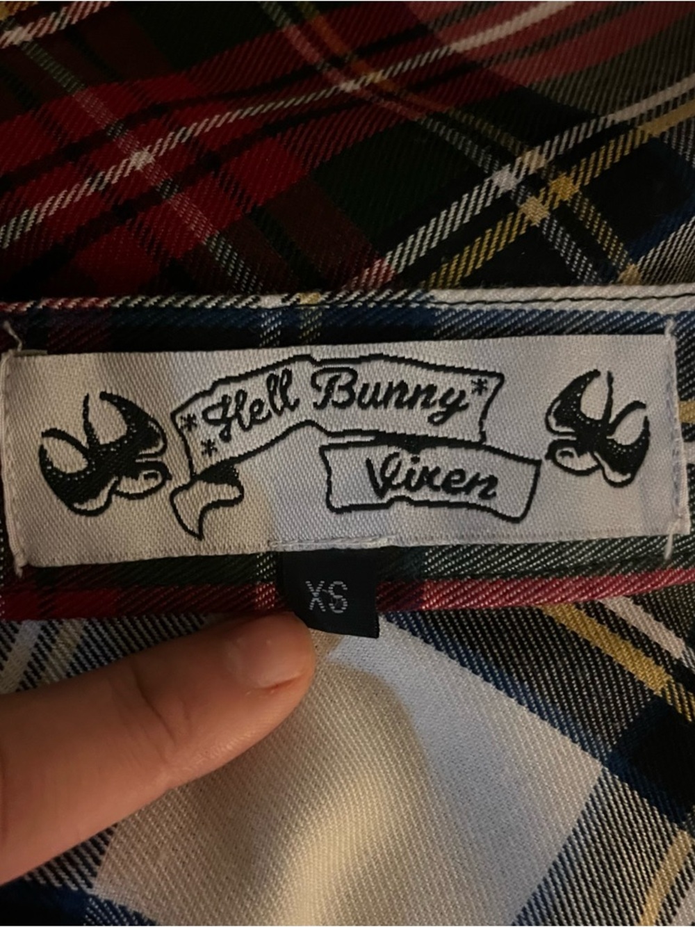 Hell Bunny Vixen Y2K Plaid Midi Skirt XS Red Tartan Flare A-Line - Picture 3 of 9